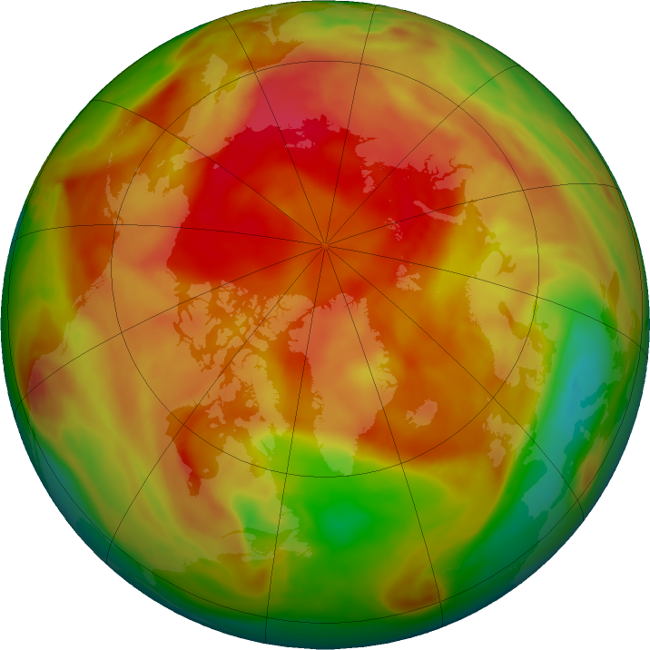 Arctic ozone map for 14 April 2024